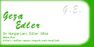 geza edler business card